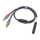 Male RCA to 1/4 Female Stereo Audio Splitter Cable;6.35mm Female to 2 RCA Male Audio Cable-1Feet
