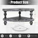 MAONAME Vintage Black Corner Pedestal Stand, Rustic Decorative Riser for Display, Farmhouse Wood Corner Counter Shelf with Beaded, Set of 2