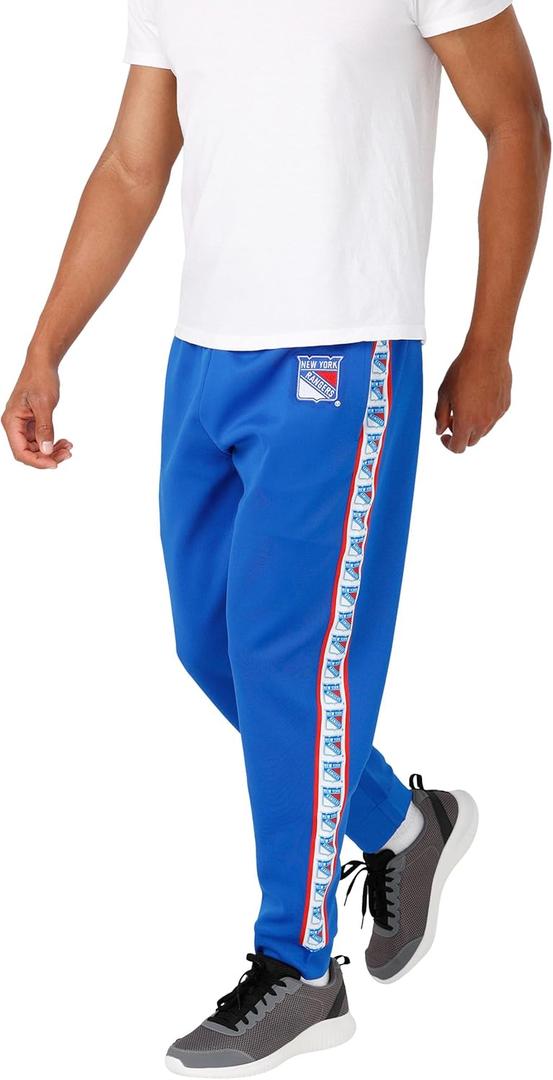 FOCO Men's NHL Team Color Stripe Logo Track Suit Pants (Medium)