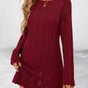 PRETTYGARDEN Women's Swimsuit Cover Up 2025 Summer Bathing Suit Swimwear Crochet Knit Dress Fashion Beach Vacation Clothes (Red, XL)