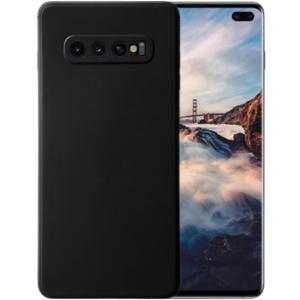 Compatible with Samsung Galaxy S10 Plus Soft Liquid Silicone Gel Cell Phone Mobile Basic Back case Cover casing Funda Para (Black)