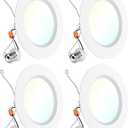 Sunco 6 Inch LED Recessed Light Retrofit, Can Lights for Ceiling, 1700 LM High Brightness, Selectable CCT 2700K/3000K/4000K/5000K/6000K, 17W=120W, Dimmable, Baffle Trim, Damp Rated UL 4 Pack. (White)