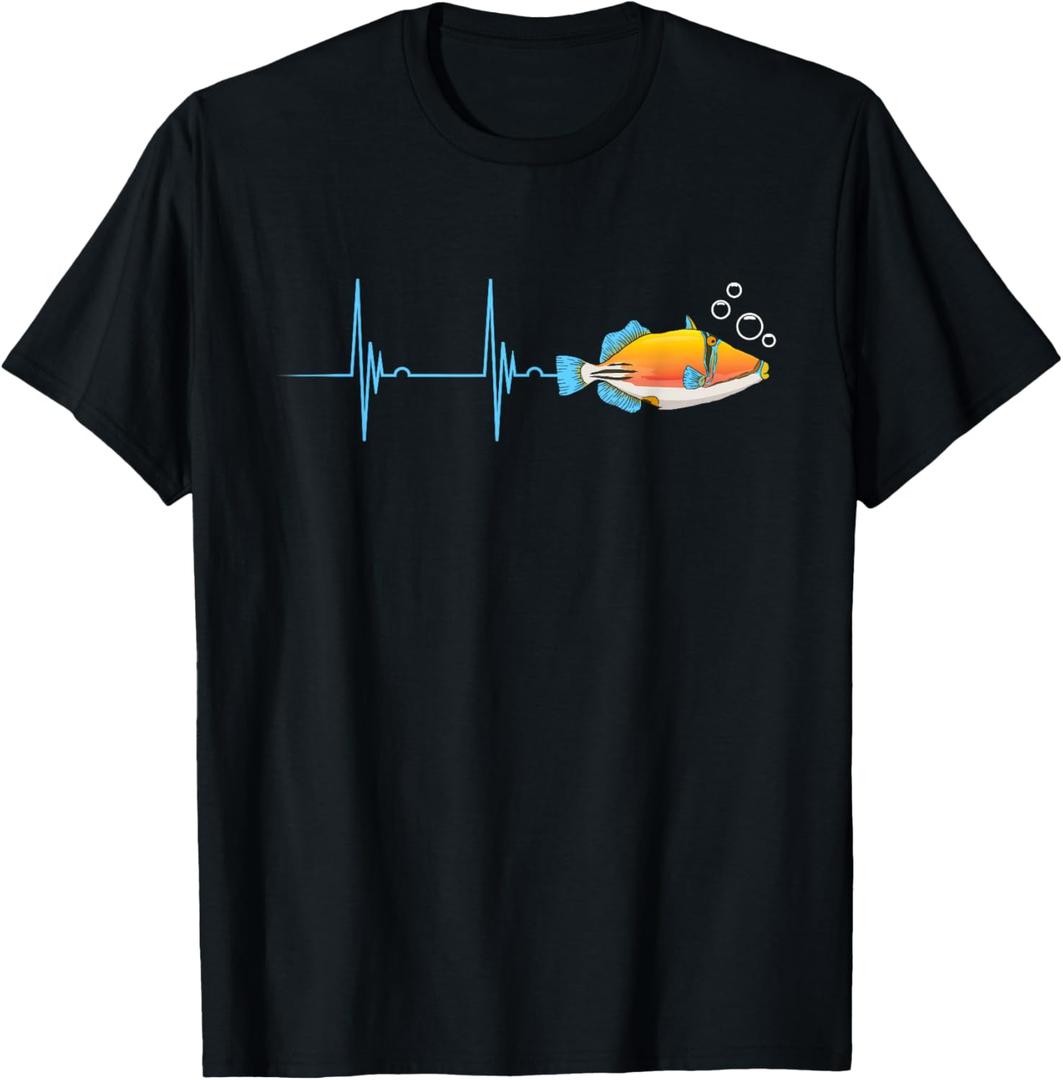 Humuhumunukunukuapua'a Hawaiian Reef Triggerfish Heartbeat T-Shirt, L