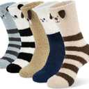 Mens Womens Fuzzy Socks Winter Warm Thermal Thick Boot Slipper Fluffy Sleeping Bed Sock for Christmas Gifts Unisex (Animal1)