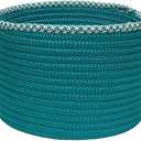 Colonial Mills Hounds Tooth Bright Edge Basket, 18 by 12-Inch, Turquoise