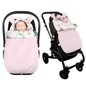 Pea Pod Baby Car Seat Blanket Stroller Footmuff Bunting Bag, Baby Sleeping Bag Fleece Plush Swaddle Blanket for Cold Weather Winter Must Have Outdoor Walking Warmth for Newborn to Infant (Camellia)