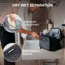 Everfun Compact Toiletry Bag for Men and Women Traveling, Wide Open Shaving Dopp Kit, Water Resistant Makeup Organizer with Wet Dry Compartment - Black, Small, Size 9.25 x 5.5 x 6.75 inches