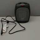 Amazon Basics Ceramic Space Heater, Portable Indoor Heating Solution, With Overheat and Tip-Over Protection, Thermostat, Non-Oscillating, 1500W, 7.52"D x 6.34"W x 9.45"H, Black