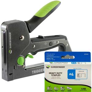 Surebonder TRIGGERFIRE Staple Kit with 1250, 3/8", T-50 Type, Steel Staples