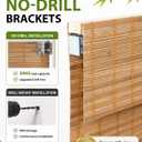 LazBlinds 100% Blackout No Drill Bamboo Roman Shades, Cordless Bamboo Blinds for Indoor Windows, Room Darkening Shades for Home & Patio, Thermal Insulated, Squirrel, 46" W x 48" H