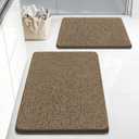 Bcoimo Bath Rugs Mat Set,2 Piece Non Slip Chenille Latte Bathroom Mat Sets | Extra Soft Bathroom Rug set;Non Slip with Rubber Backing Microfiber Mat;High Absorbent And Quick Drying mats;Machine Washable, 30x20 Plus 24x17