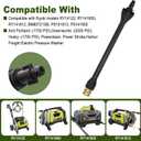 Pressure Washer Replacement Spray Wand # 308494075, Compatible with Ryobi RY14122, RY141600, RY141612,BM80721SB, PS141913, PS141955