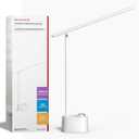 Honeywell Upgraded LED Desk Lamp - H01 Pro Sunturalux Foldable Desk Light with USB A+C Charging Port, 3 Color Modes Dimmable Table Lamp for Home Office Reading(White)