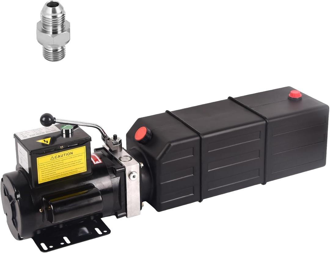 Doppy Hydraulic Pump 16 Quart, 4 Gallon Hydraulic Power Unit 220V 2HP 3450 RPM Single Phase Electric Hydraulic Car Lift Pump for Dump Trailer Car Lifting & Industrial, Single Acting