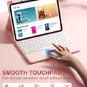 Harvopu Compatible for iPad 11th 10th Generation Case with Keyboard, Folio Cover with Pencil Holder, Multi-Touch Trackpad, 7 Color Backlit, Detachable Keyboard for iPad (A16) 11th/10th Gen(Light Pink) | with Pencil Holder, Multi-Touch Trackpad, 7 Color Backlit, Detachable Keyboard, for iPad, (A16)