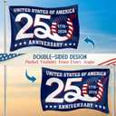 FLAGWIX American 250 Years Anniversary Flag - Polyester Double-sided Yard Flags For Outside Grommet Flag, 4x6 ft - 4th of July Decorations for Home Yard Garden Decor Banner, Gifts For Men Women