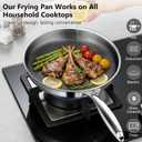 Non Stick Frying Pans, 12-inch Hybrid Frying Pans Nonstick Stainless Steel Skillets, Dishwasher & Oven-Safe, Stay-Cool Handle, PFOA Free Cookware, Compatible with All Cooktops
