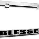 Metal License Plate Frame Blessed God Religious Jesus Christ Metal Tag Holder Car Accessories Chrome 2 Holes 1 Frame