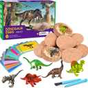 Dig Up Dinosaur Fossil Eggs, Break Open 12 Unique Eggs and Discover 12 Cute Dinosaurs, Easter Digging Toy for 3 4 5 6 7 8 9-12 Year Old Boys Archaeology Science STEM Gift