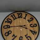 Large Wall Clock 20IN, Silent Metal Wood Style Wall Clocks Battery Operated for Living Room Decor, Farmhouse Big Wall Clock, Outdoor