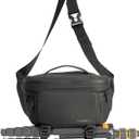 Cwatcun Waterresist Camera Waist PackCompact Crossbody Sling Bag for DSLR/SLR/Mirrorless Cameras (Large, Black)