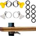 YYRZZ High Chair Foot Rest Accessories, 2 Pairs Stainless Steel Anti-Slip Buckle Baby Highchair Footrest Accessories with 8 Rubber Rings, Compatible with IKEA Antilop High Chair Footrest