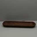 SwallowLiving Rustic Hand Carved Decorative Wood Dough Bowl, Approx 30-Inch Large Bread-Shaped Centerpiece, Long Wooden Bowl for Home Decor (Brown)