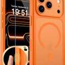 zapica Magnetic for iPhone 17 Pro Case, Upgraded [Camera Control Button] [Full Camera Protection] [with 1 Screen Protector] Translucent Matte Shockproof Protective Phone Cover, Starry Orange