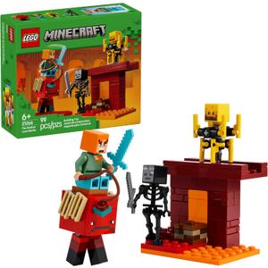 LEGO Minecraft The Nether Lava Battle Toy and Playset - Building Minecraft Toy for Kids, Ages 6+ - Alex, Wither Skeleton, Blaze and Strider Figures for Pretend Play - Gift Idea for Birthdays - 21266