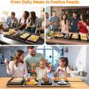FEPPO Electric Warming Tray, 4-in-1 Food Warmers for Parties Buffet with 10 Temp Settings and Timer, 33"x15" Glass Surface Warming Mat for Food, Modular Buffet Hot Plates for Catering and Gatherings