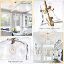 CATINER 16" Extra Large Farmhouse Pendant Light Hand-Blown Hammered Glass Shade, Gold Finish, Adjustable Chain Ceiling Light for Kitchen Island, Dining Room, Hallway, 12" W x 16" H x 5" Canopy x 4.2' Chain
