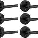 Goldenwarm 3 Pack Black Dummy Door Handles, Non-Turning Single Side Pull Door Lever Matte Black, Heavy Duty Door Handle for Closet Pantry