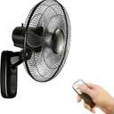 Aottop 16 inch Wall Mount Fan with Remote Control - 3-Speed and 3 Modes, Timer Function, Adjustable Head, Oscillating Fan for Home and Office - Black