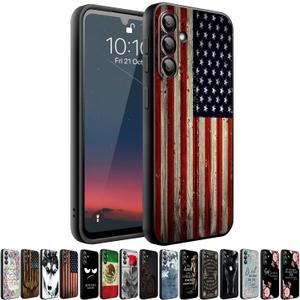 Case Compatiable for Samsung Galaxy S25 Edge 5G,Slim Shockproof Protective Cover for Samsung Galaxy S25 Edge 5G,Classic Wood Grain American Flag