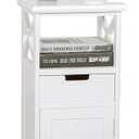 30" High Fully Assembled Nightstand with Drawer and Doors,Solid Wood,White, 11.8D x 13W x 30.1H in