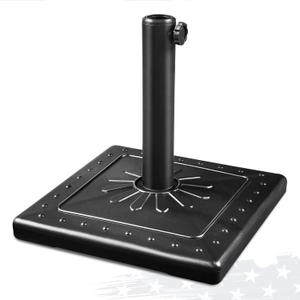 FRUITEAM 22lb Umbrella Base,15" Square Patio Umbrella Stand Weight,Heavy Duty Market Table Umbrella Base Stand for Outdoor and Yard(Black)
