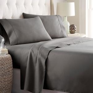 Danjor Linens Bed Sheet Set Twin XL for College Dorm Room, Back to School Items, Sheets with 2 Pillowcases, Lightweight Brushed Microfiber Deep Pockets, 4 Piece Bedding Sets, Gray