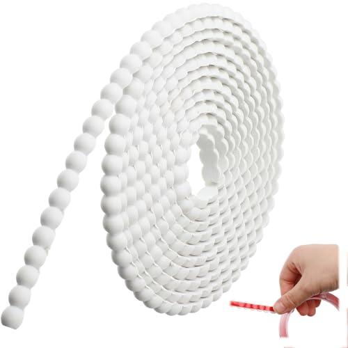 Leinuosen Flexible Molding Trim Peel and Stick for Walls 10ft Decorative Bead Pearl DIY Wall Trim for Bathroom Mirror Frame Border Backsplash Tile Ceiling Cabinet TV Wall Edge(White, 10ft /10 mm)