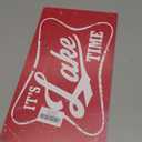 TopXmai Lake House Signs, It's Lake Time Retro Red Wooden Plaque Wall Hanging Signs for Bedroom Living Room Home Porch Front Door Decorations, Lakes House Gifts, 14x8 Inch, K031