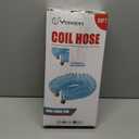 Recoiled Garden Water Hose 3/8"ID x 50ft Premium Water Nozzle Sprayer 10 Adjustable Patterns With 3/4"Inch Brass Fittings Retractable, Non-Kinking Outdoor Patio Hose Marine & Boat, Blue(50')