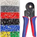 HKS Ferrule Crimping Tool Kit - Square Ferrule Crimper Plier (AWG 23-7) with 1900pcs Wire End-Sleeves Terminals Kit