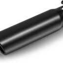 Exhaust Tip 2.5" Inlet, 3" Outlet 12" Overall Length, Premium Stainless Steel with Wear Resistant Black Coating, Rolled Angle Cut, Bolt-On Easy Installation, for Truck Diesel Tail Pipe