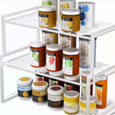 BlisXybion Set of 2 Cabinet Organizers 12.8''W 44 LBS Load Capacity Heavy Duty Kitchen Pantry Shelves Counter Countertop Storage Racks