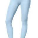 No Front Seam Leggings for Women with Tummy Control Ruched Waistband Seamless for Workouts,Yoga,Gym (Blue, M)