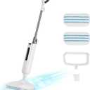 Sweetcrispy Steam Mop for Floor Cleaning,Lightweight Floor Steamer Cleaner for Hardwood/Tile/Laminate Floors Carpet, 2 Washable Pad,White and Grey (43.08*7.83*11.05inch 2025 New Model)