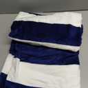 HENBAY Cotton Oversized Beach Towel - Large 70 x 35 Inch Pool Towel, Navy Blue Striped Quick Dry Swimming Cabana Towel