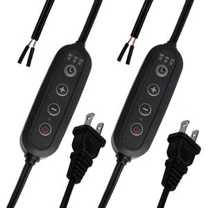 2Pack Plug-in Dimmer 110-120V Timer Switch Wire for Grow Lights Aromatherapy Diffuser 2H/4H/8H Dimmer Inline Lights Switch for Incandescent/Halogen Bulb Table or Floor Lamp