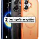 LISEN 3-Pack Magnetic Shockproof for iPhone 17 Case Slim [Fit for MagSafe][Military Grade Drop Protection] Translucent Matte Phone Case for i Phone 17, Cosmic Orange, Space Black, Deep Blue