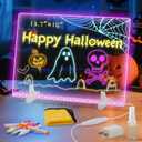 Led Note Board with 7 Colors,Light Up Acrylic Cosmody Drawing Board, Glowing Acrylic Dry Erase Board with Light, Lumiboard Led Boards to Write On, Halloween Gifts for Kids (13.7*10)