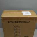 4 Tier Rotating Bookshelf Tower, Spinning Bookshelf, Revolving 360 Bookcase Storage Round Carousel, Vertical Rotate Turning Spiral Corner Organizer Lazy Susan, White